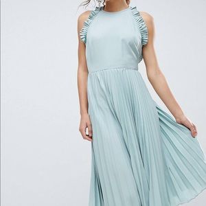 ASOS Midi Pleated Ruffle Dress